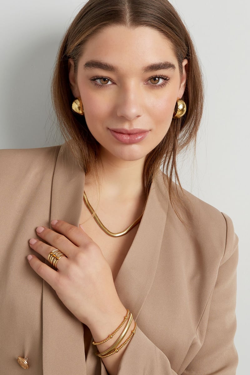 Armband Beady Goud kleur Stainless Steel