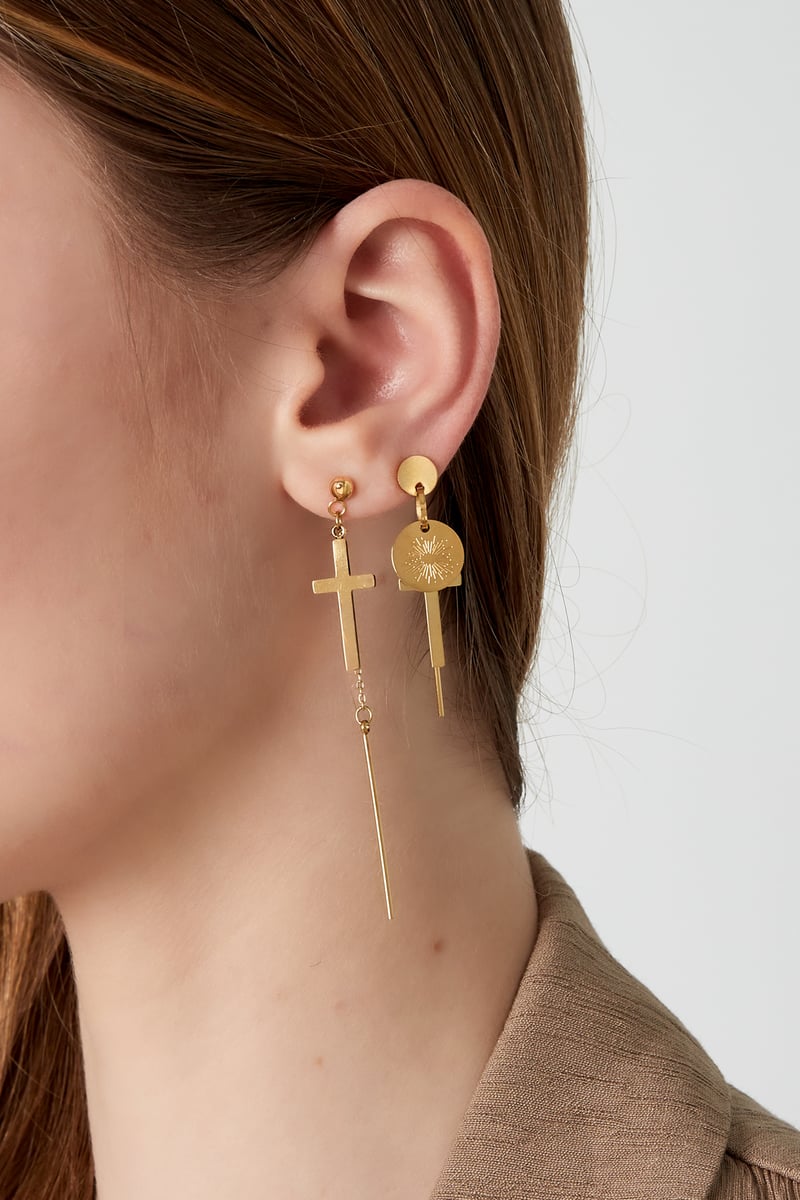 Oorbellen Celebration Goud kleur Stainless Steel