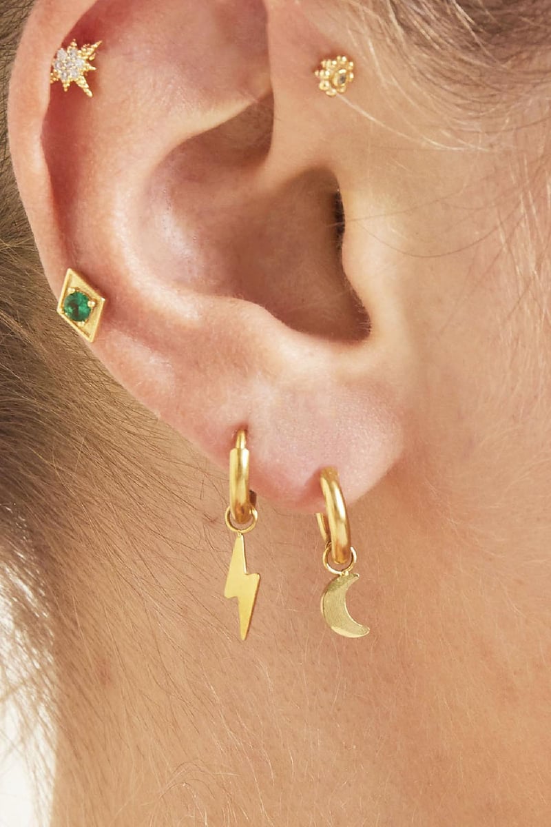 Oorbellen Moon Zilver Stainless Steel