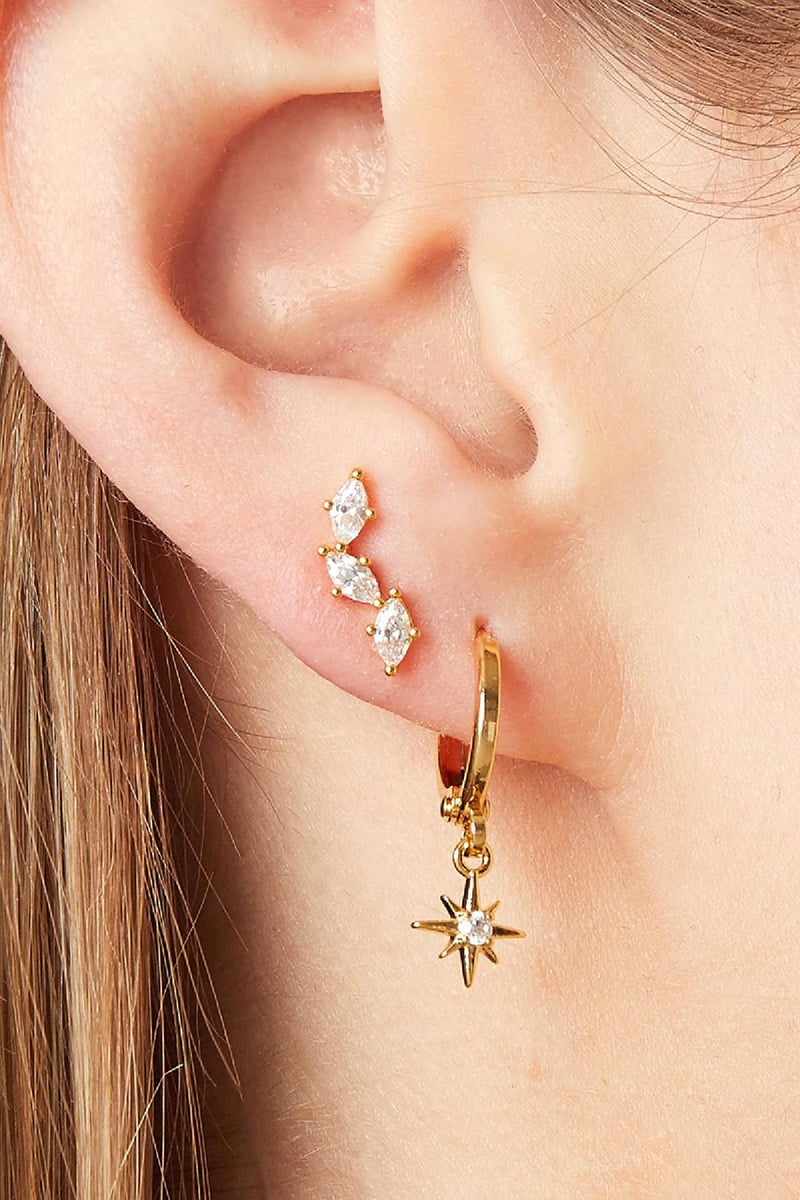 Piercing Diamond Leaves Zilver Koper