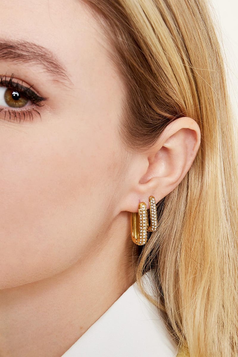 Oorbellen Shimmer Spark Goud kleur Stainless Steel