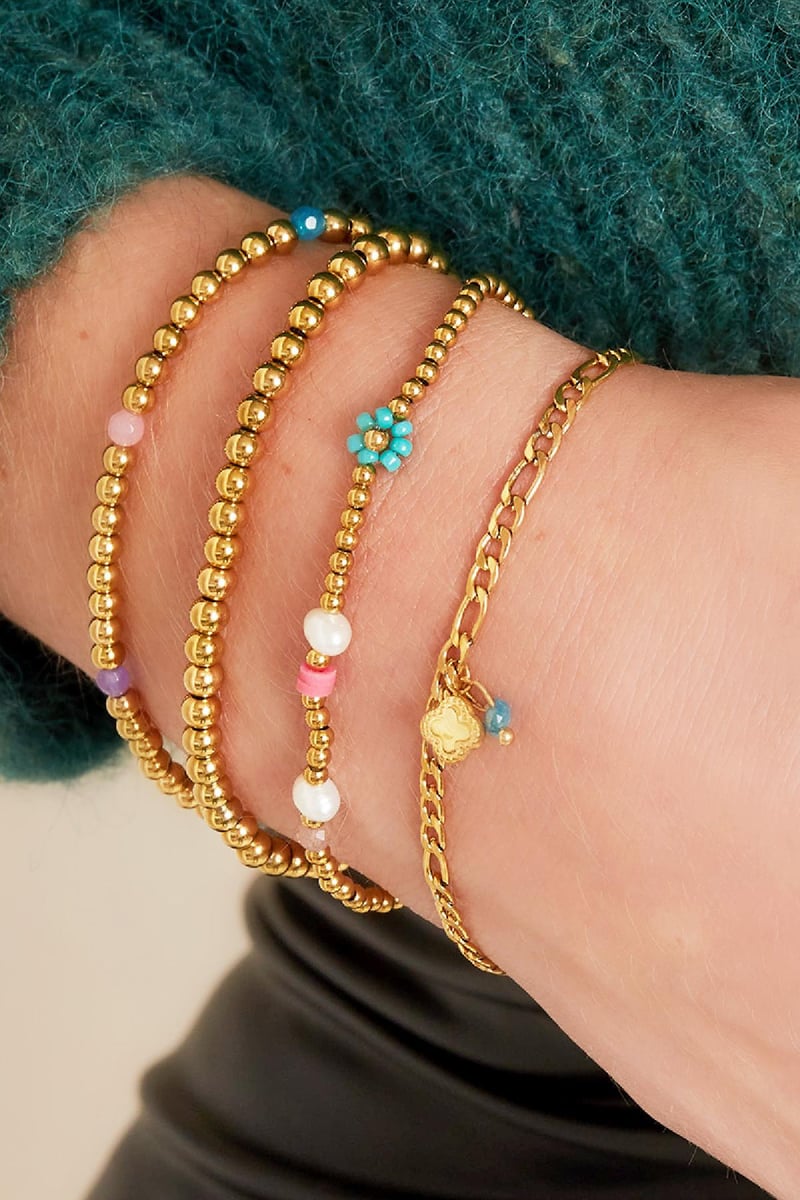 Roestvrij stalen armband met steen Zilver Stainless Steel