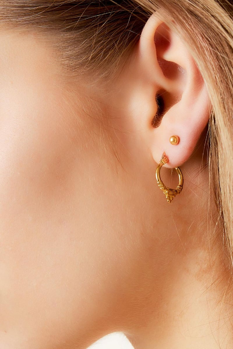 Oorbellen vintage stijl Goud kleur Stainless Steel