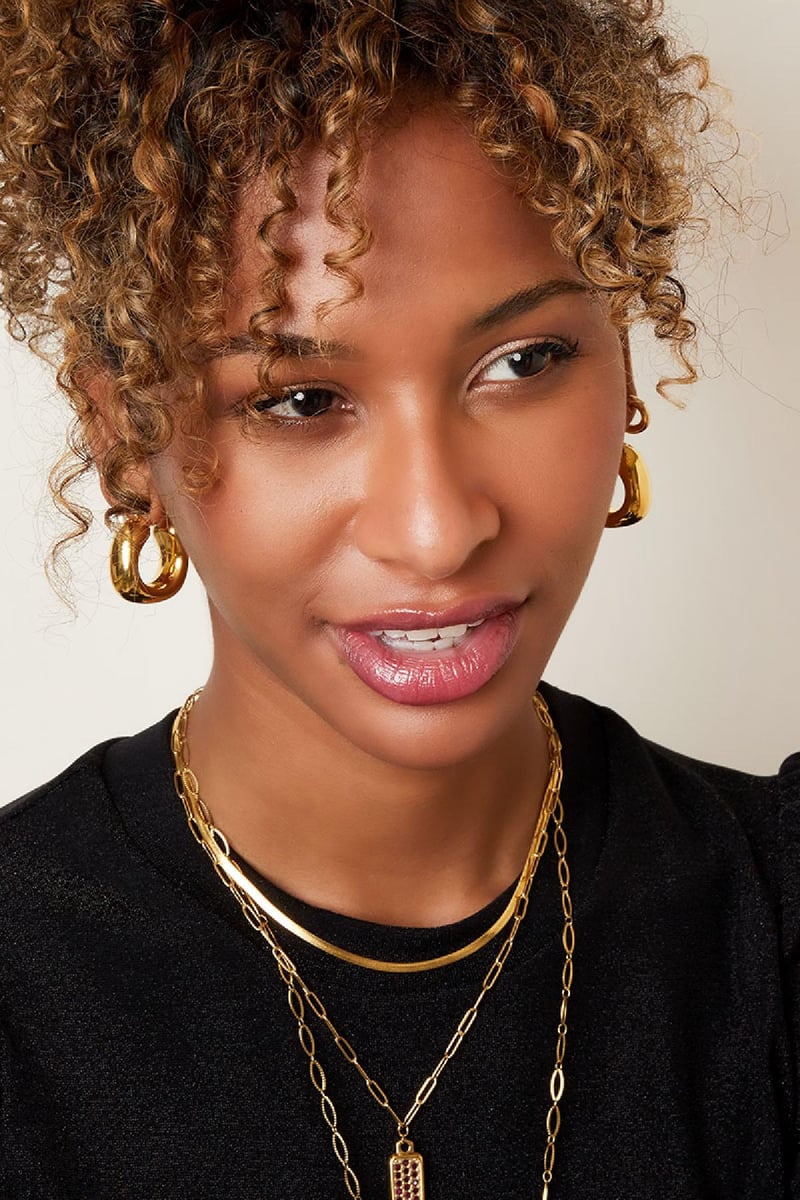 Stoere oorringen Goud kleur Stainless Steel