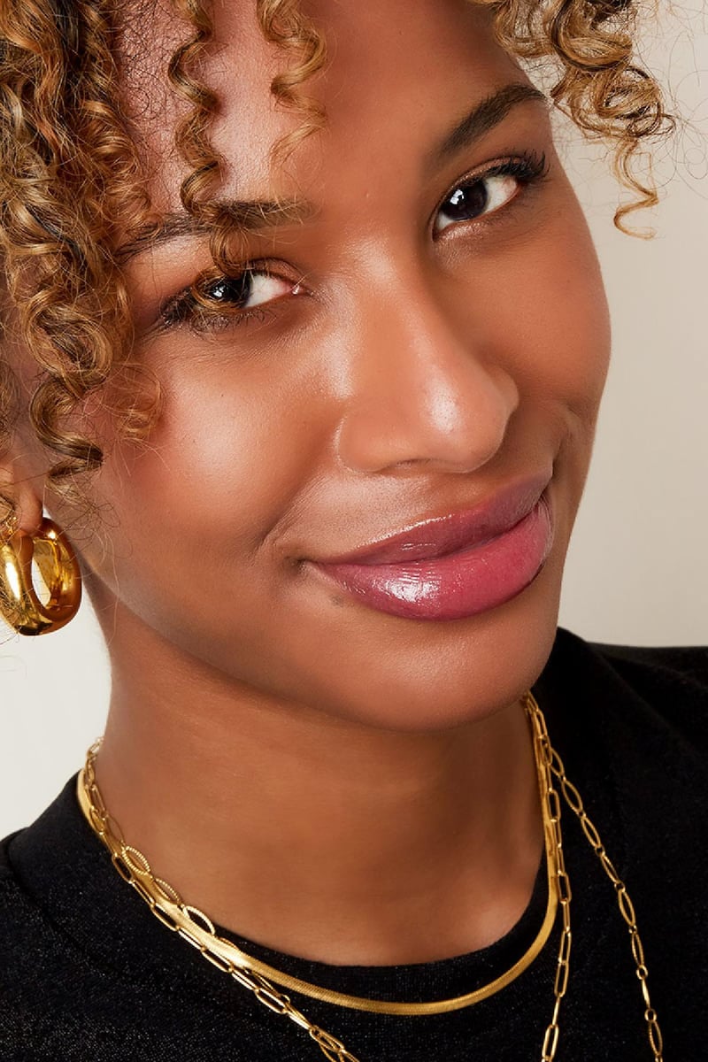 Stoere oorringen Goud kleur Stainless Steel