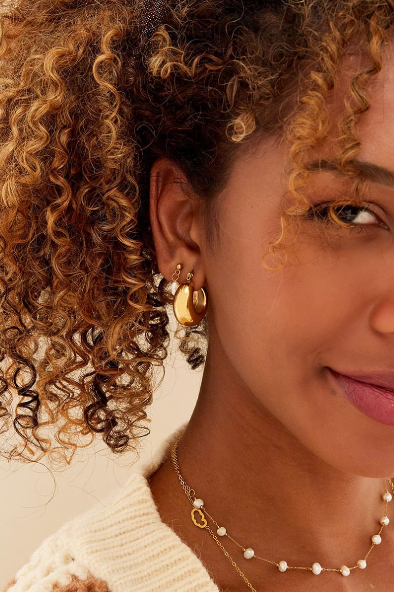 Stoere oorringen klein Zilver Stainless Steel