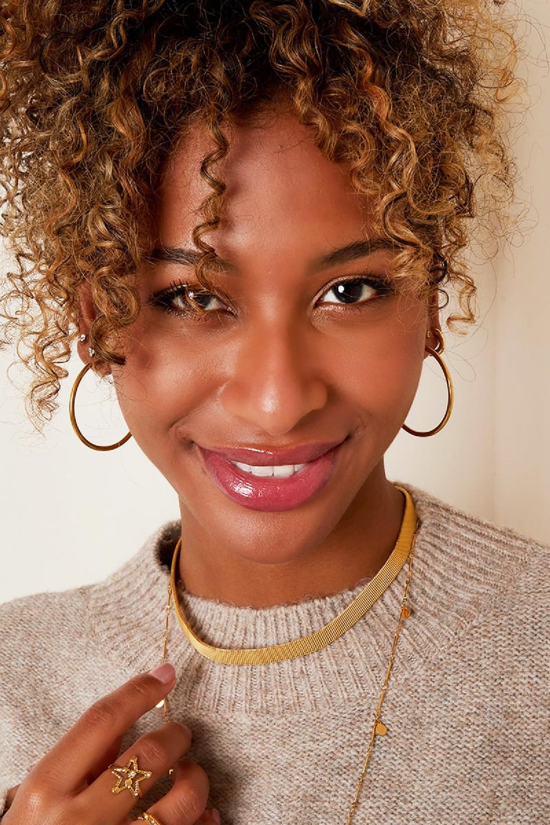 RVS oorbellen hoops medium Goud kleur Stainless Steel