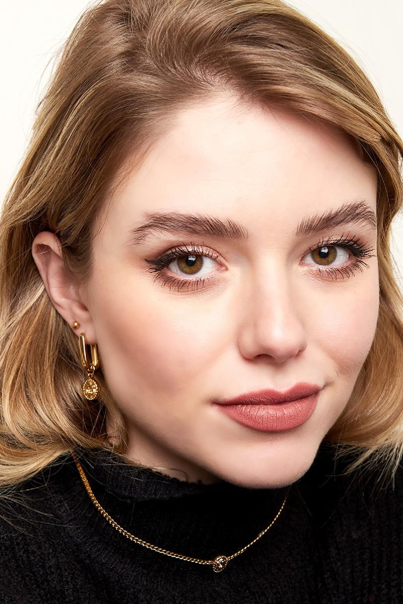 Oorbellen roos Goud kleur Stainless Steel