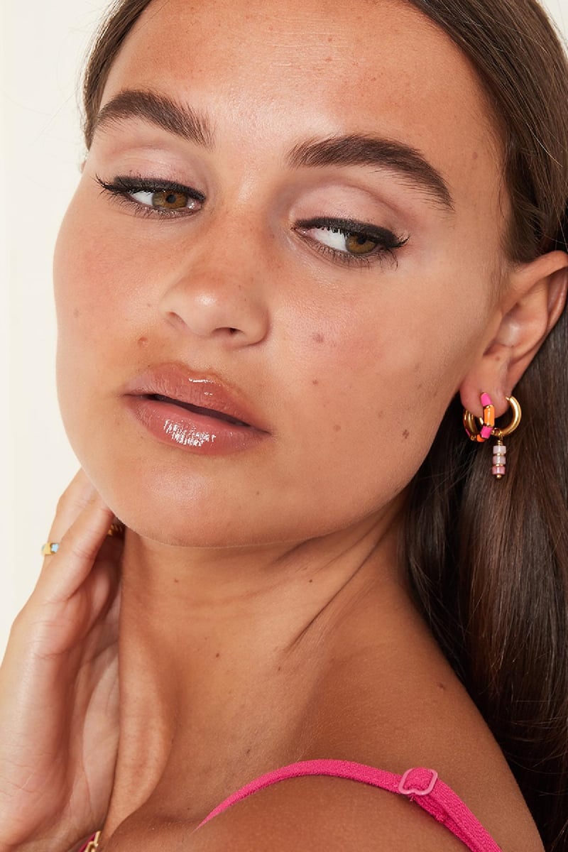 Roestvrijstalen oorbellen colour blocking Rosé Stainless Steel