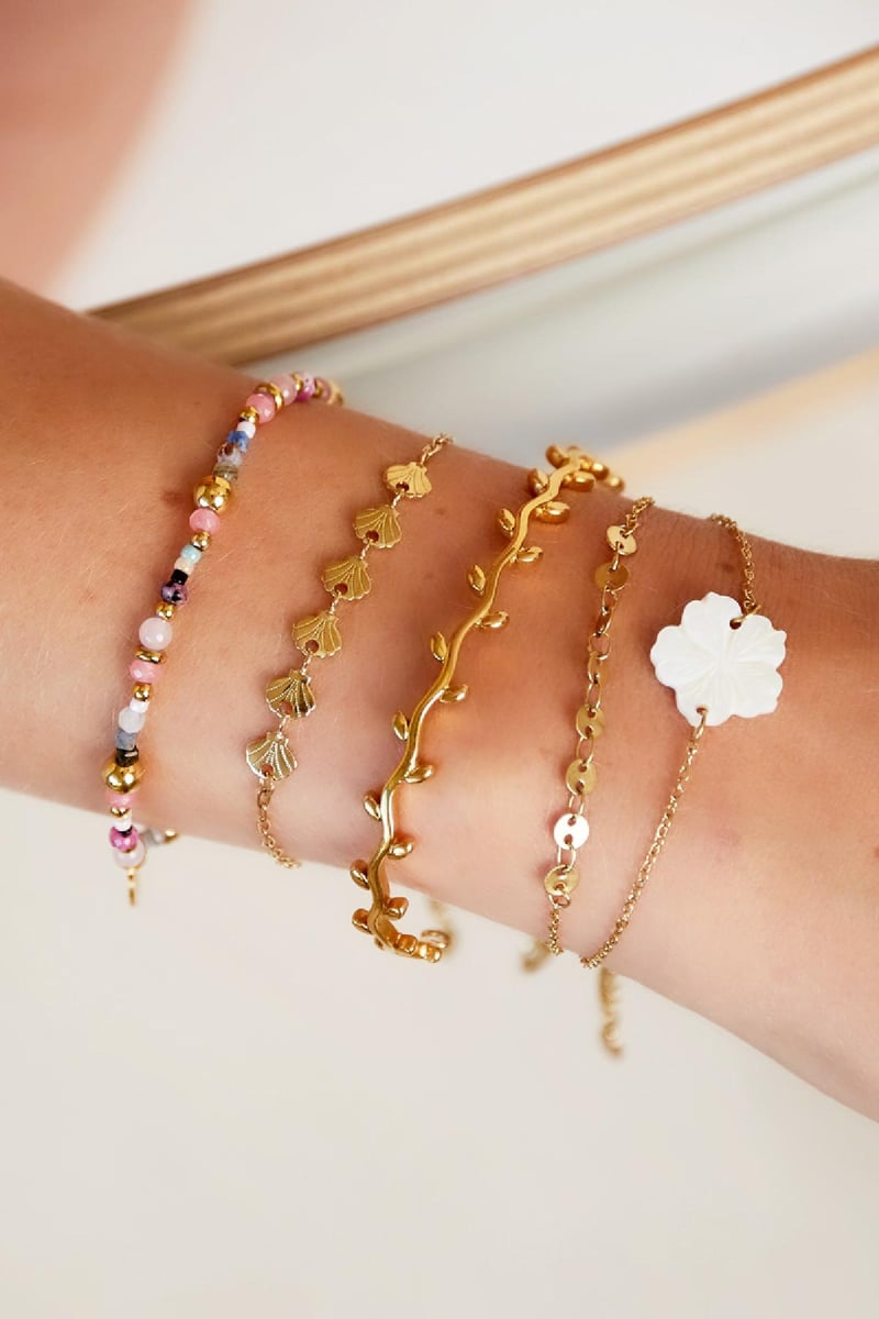 Zeeschelp armband - Strandcollectie Goud kleur Stainless Steel