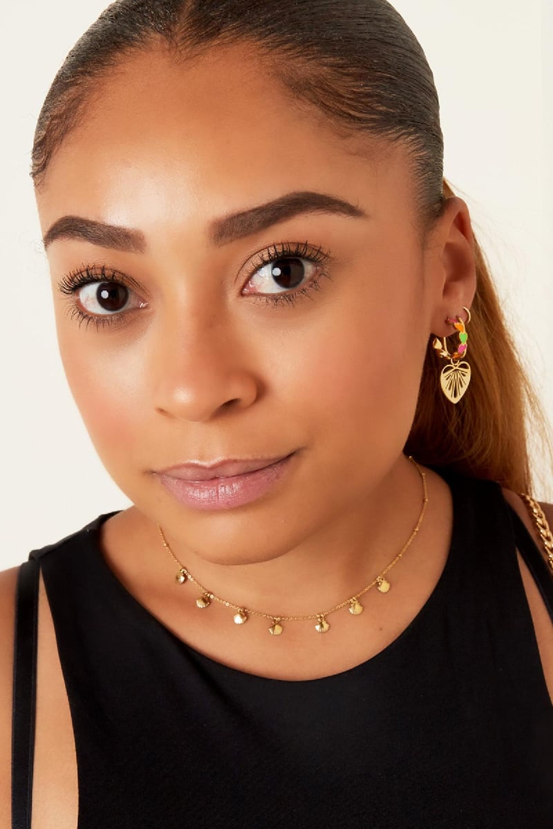 Harten oorbellen uitknippen Goud kleur Stainless Steel