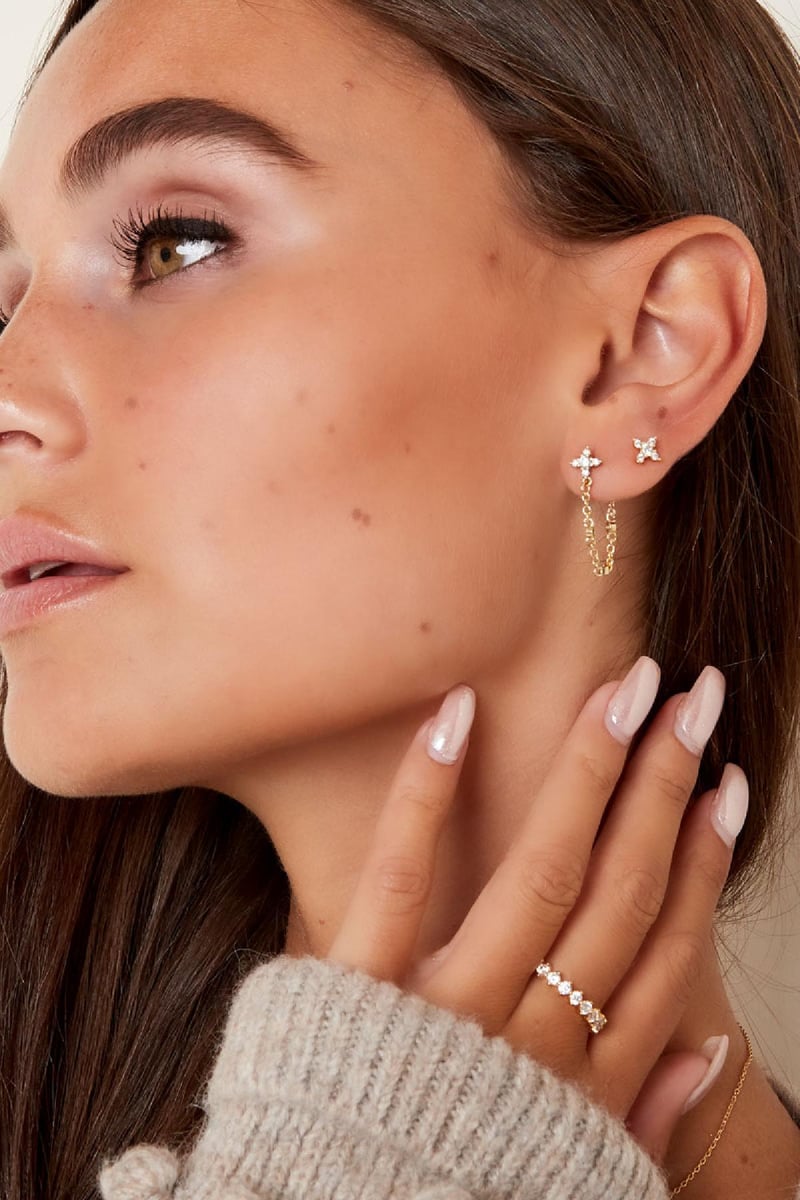 Oorstuds ster - Sparkle collectie Goud kleur Koper