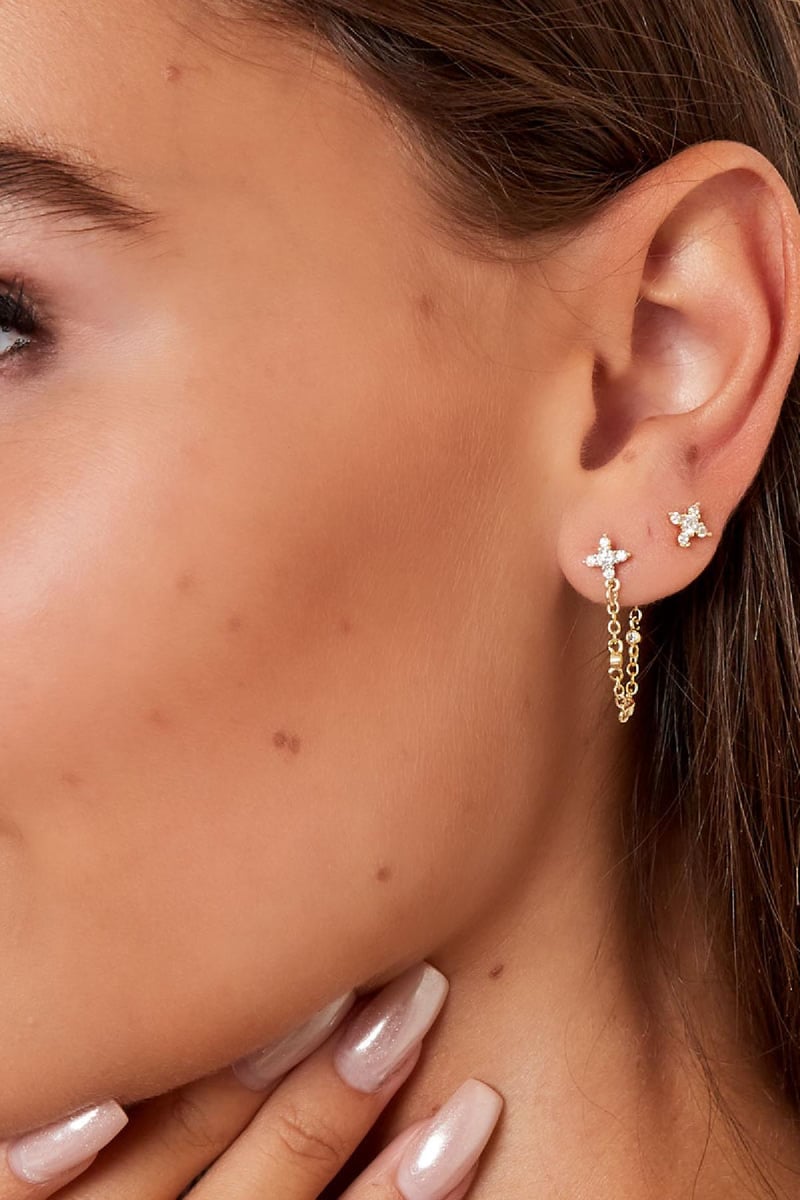 Oorstuds ster - Sparkle collectie Goud kleur Koper