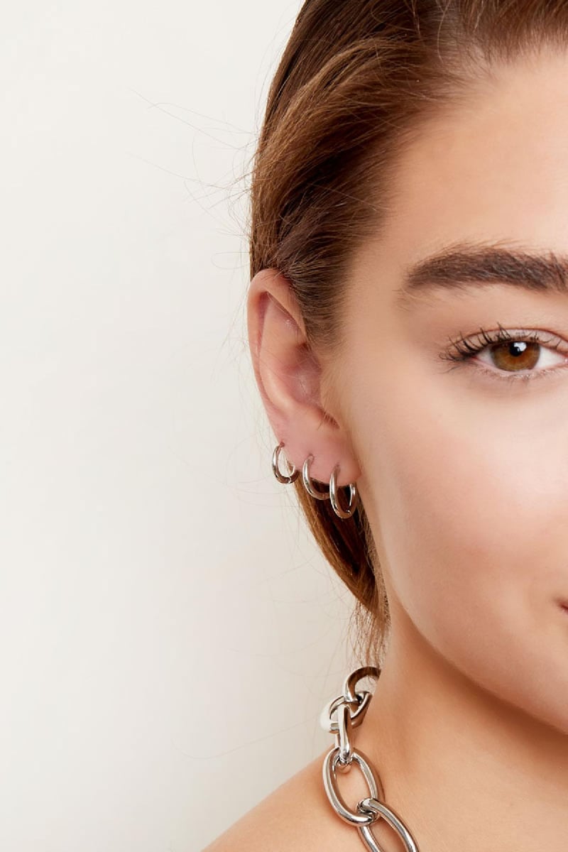 Creolen simpel set Goud kleur Stainless Steel