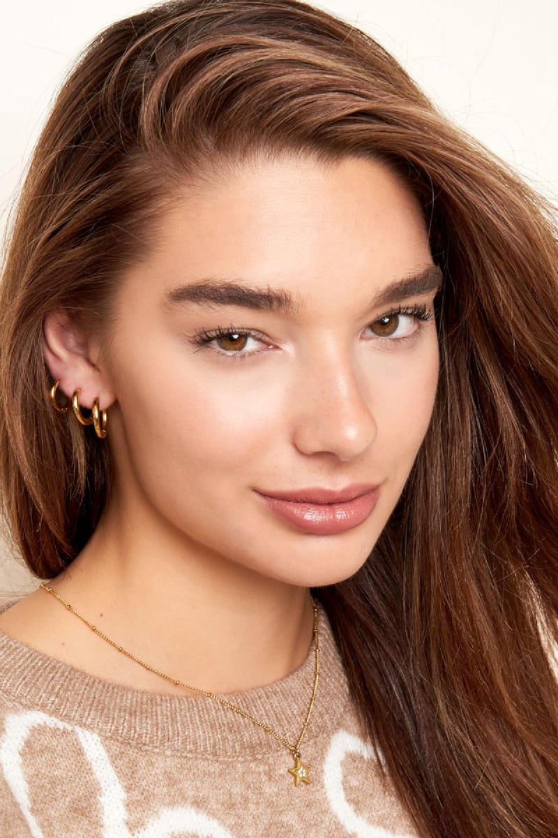 Creolen simpel L Goud kleur Stainless Steel