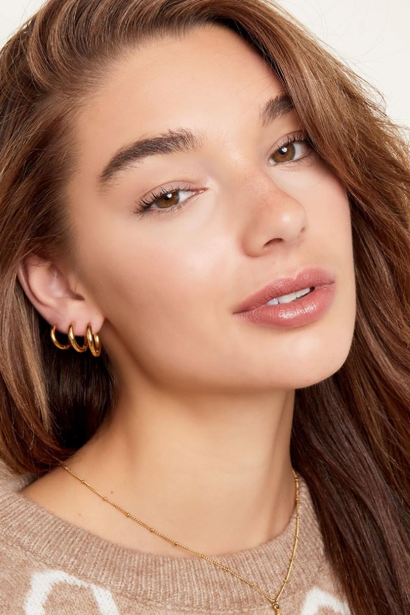 Creolen simpel XL Goud kleur Stainless Steel