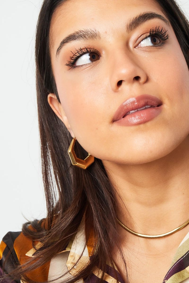 oorbellen stainless steel zeshoek 