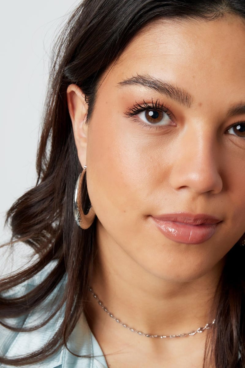 Oorbellen bubbel print groot Goud kleur Stainless Steel