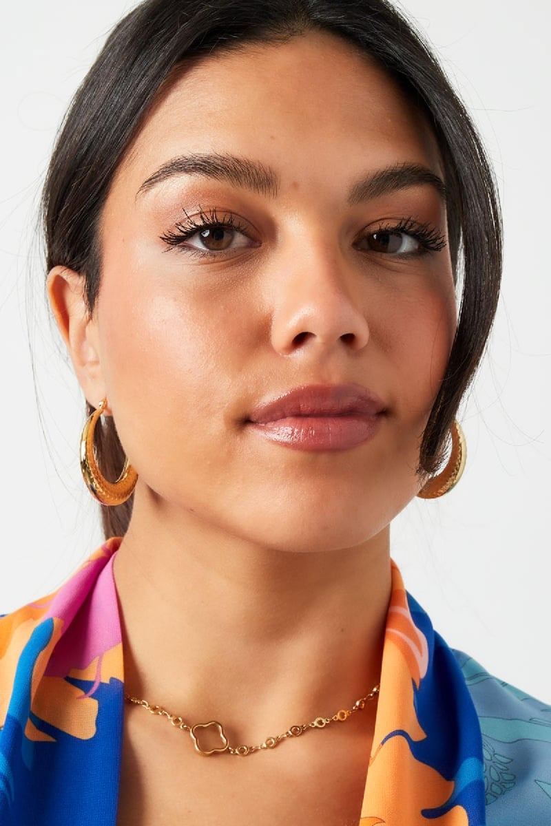 Oorbellen bubbel print medium Zilver Stainless Steel