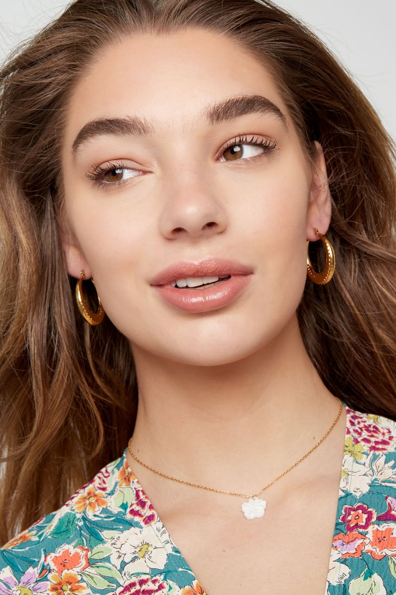 Oorbellen bubbel print klein Goud kleur Stainless Steel