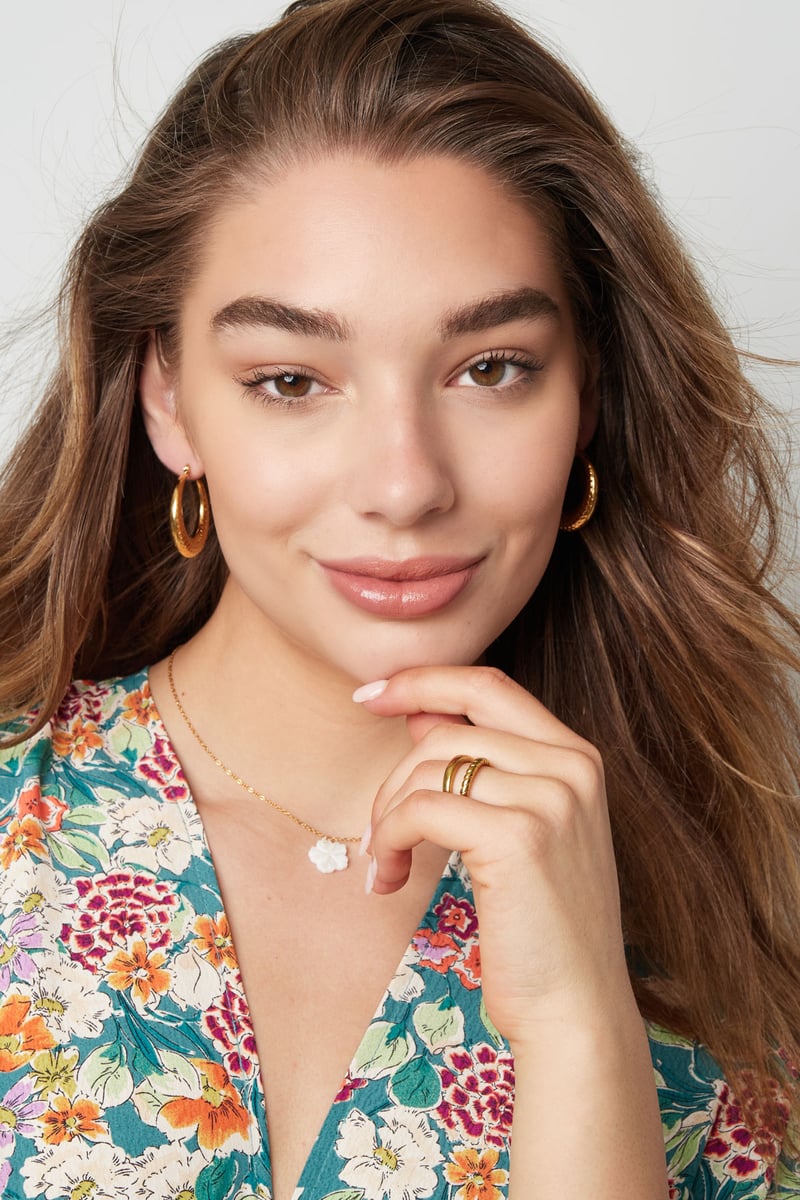 Oorbellen bubbel print klein Goud kleur Stainless Steel