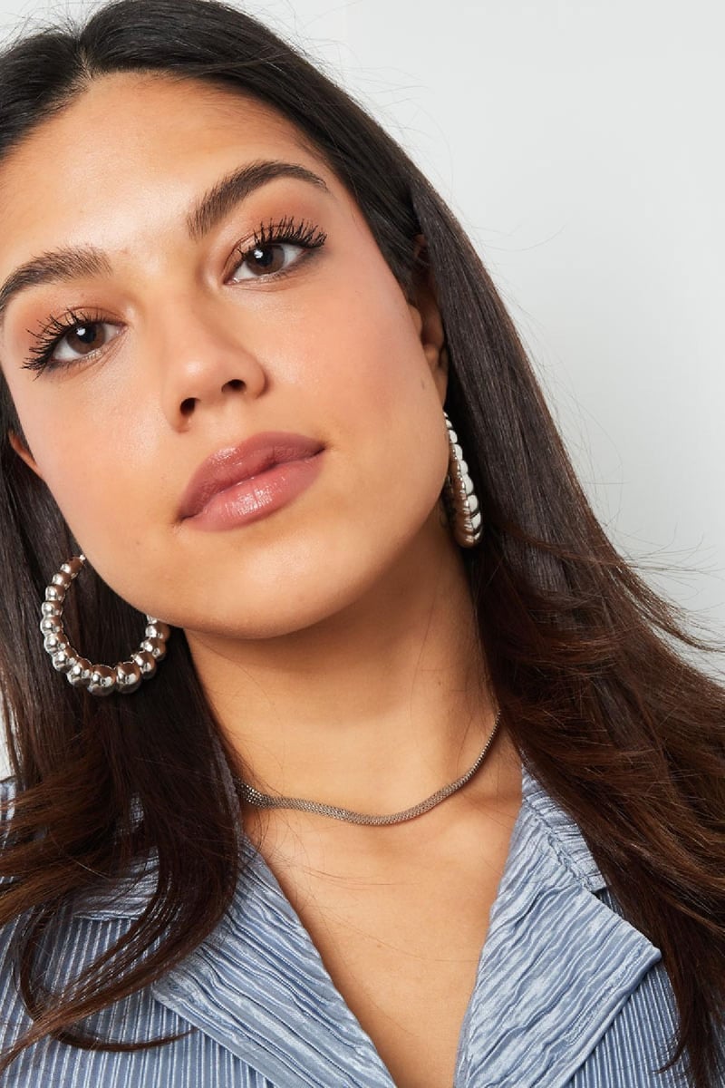 Oorbellen bubbel groot Goud kleur Stainless Steel