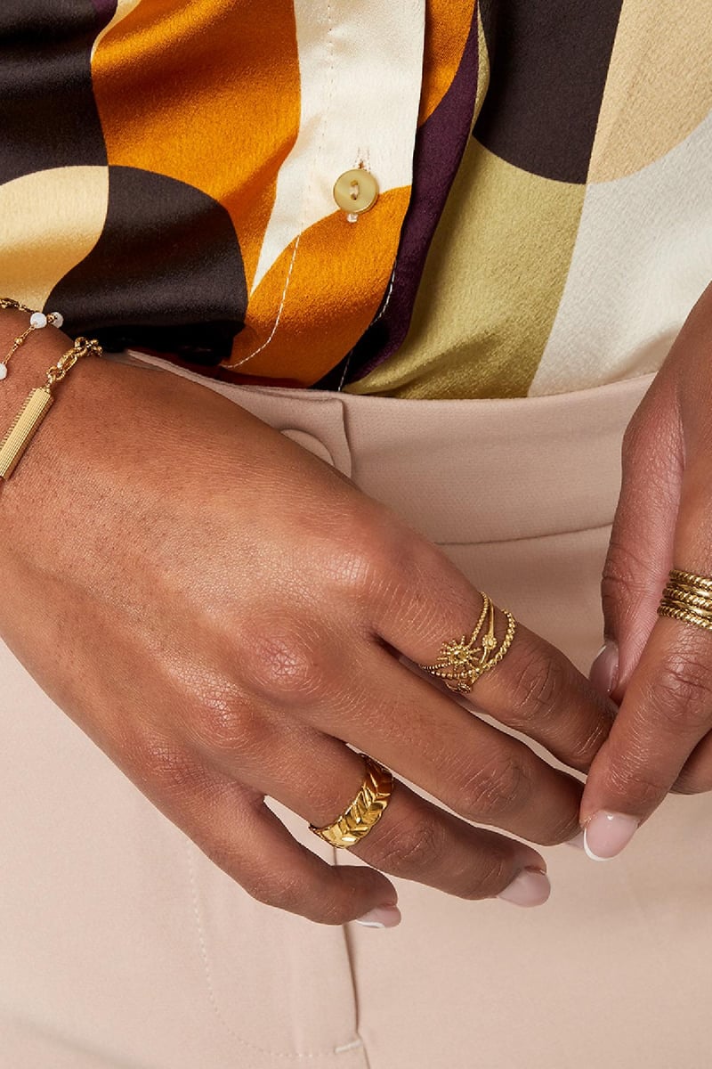 Schakelarmband met bedel Goud kleur Stainless Steel