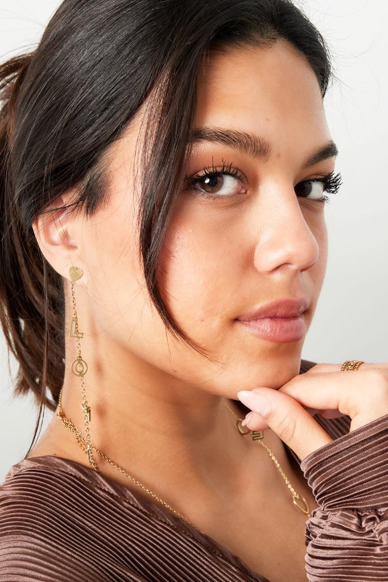 Oorknopjes love Zilver Stainless Steel