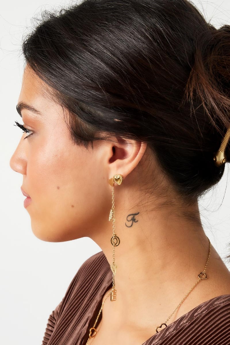 Oorknopjes love Zilver Stainless Steel