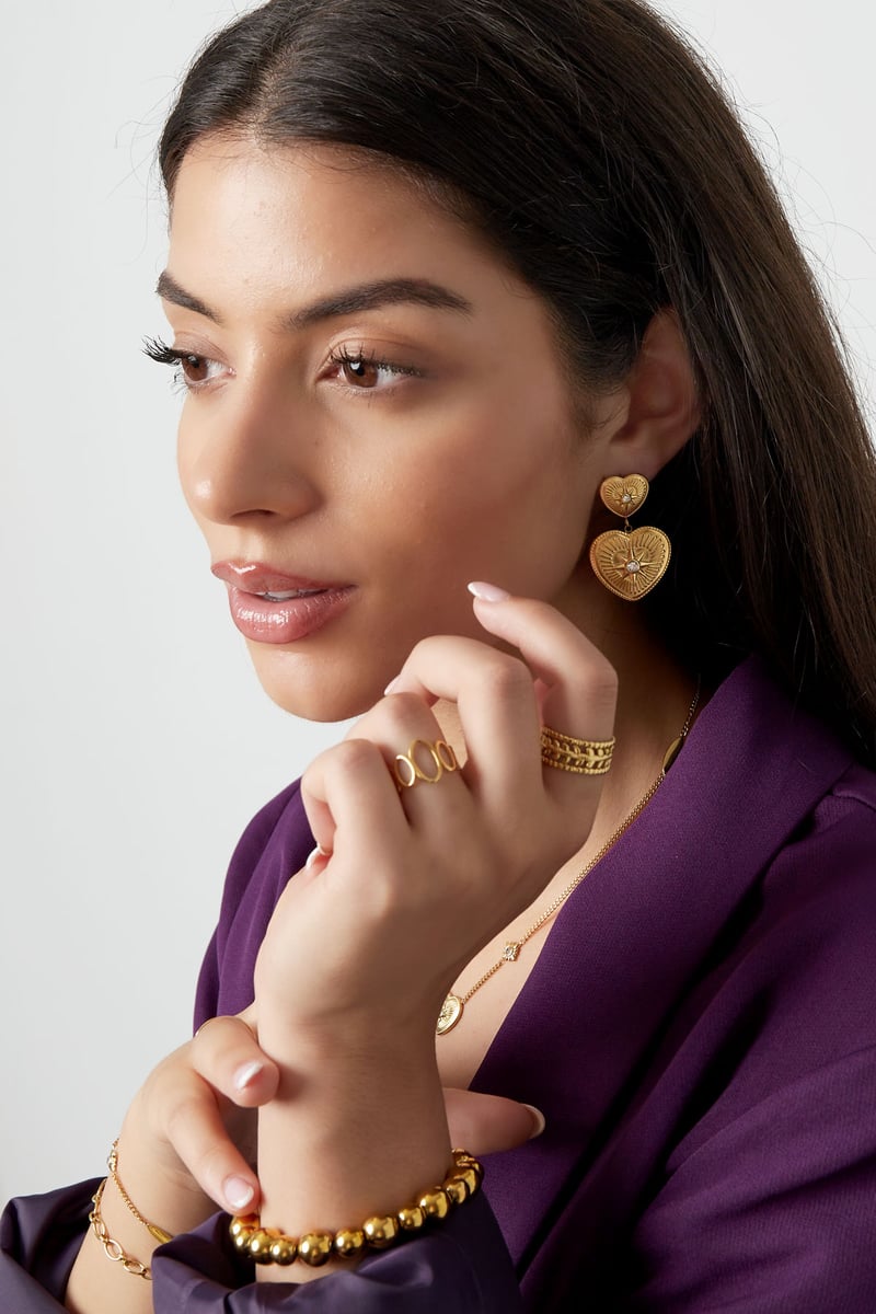 oorbellen statement hartjes met steentjes