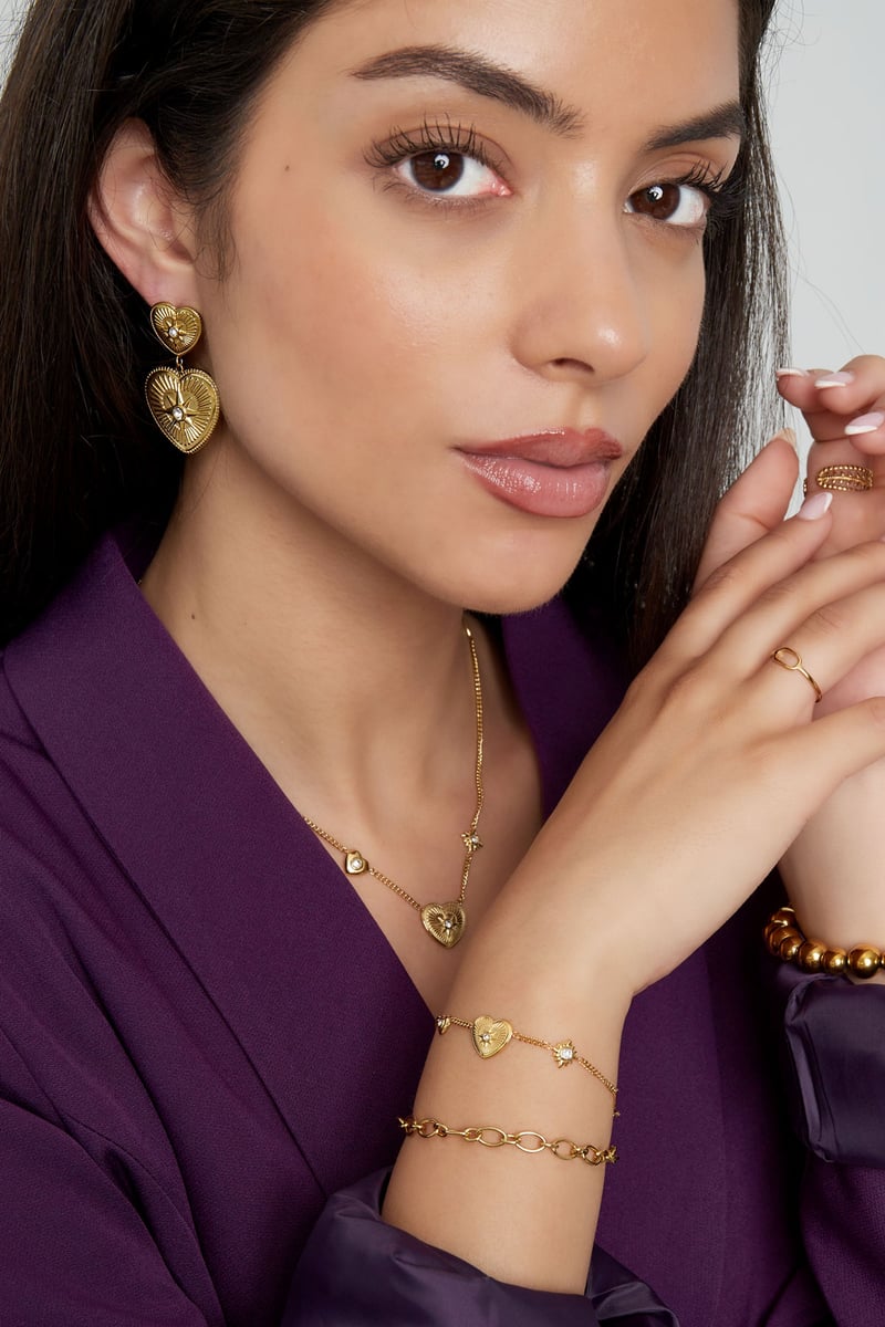 oorbellen statement hartjes met steentjes