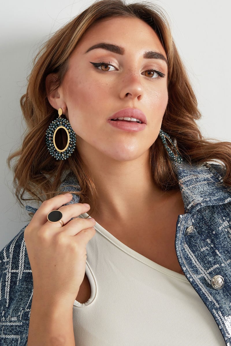 Oorbellen kralen party - wit Stainless Steel