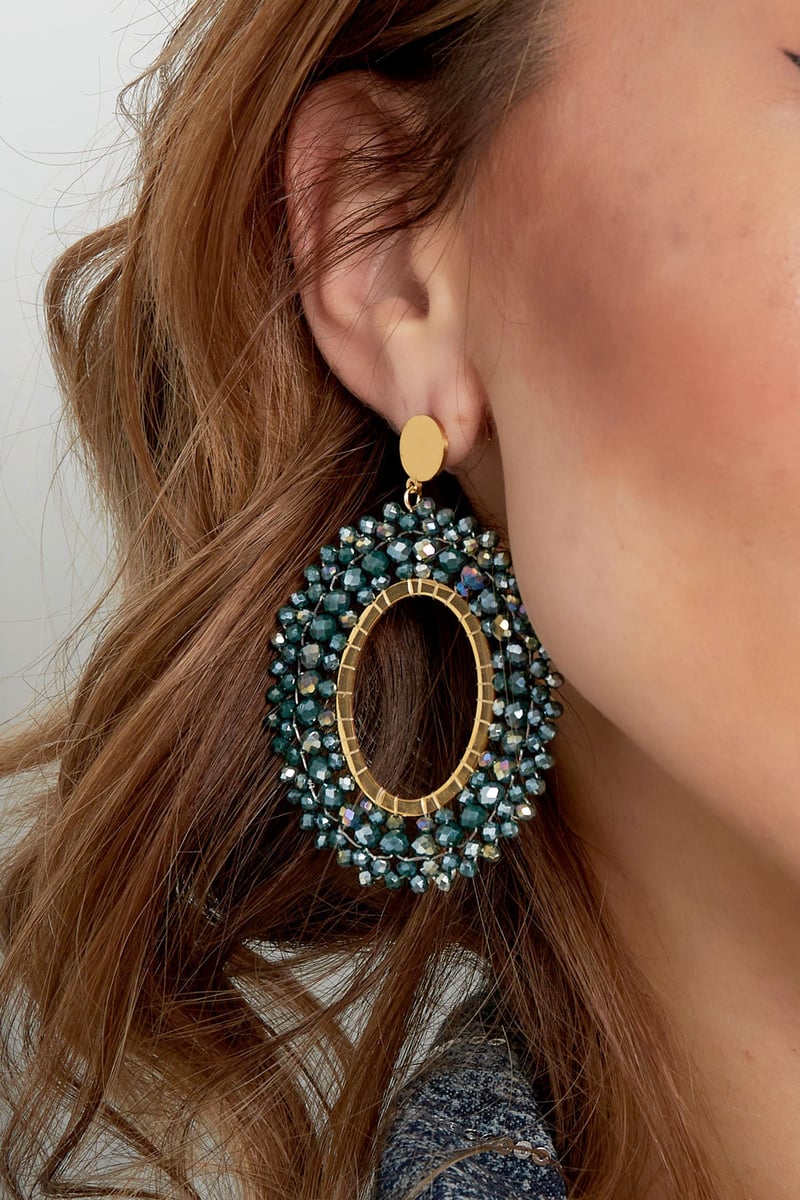 Oorbellen kralen party - wit Stainless Steel