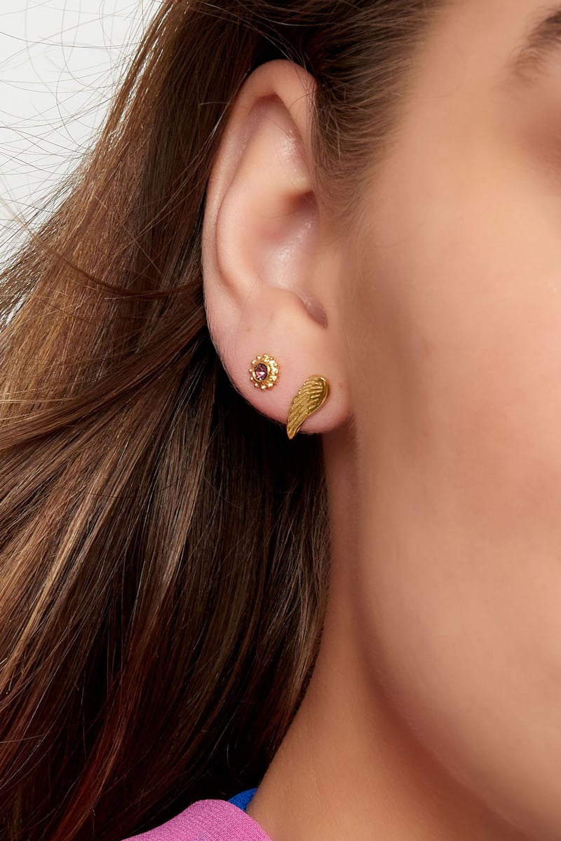 Oorbellensteker vleugel - Goud kleur Stainless Steel