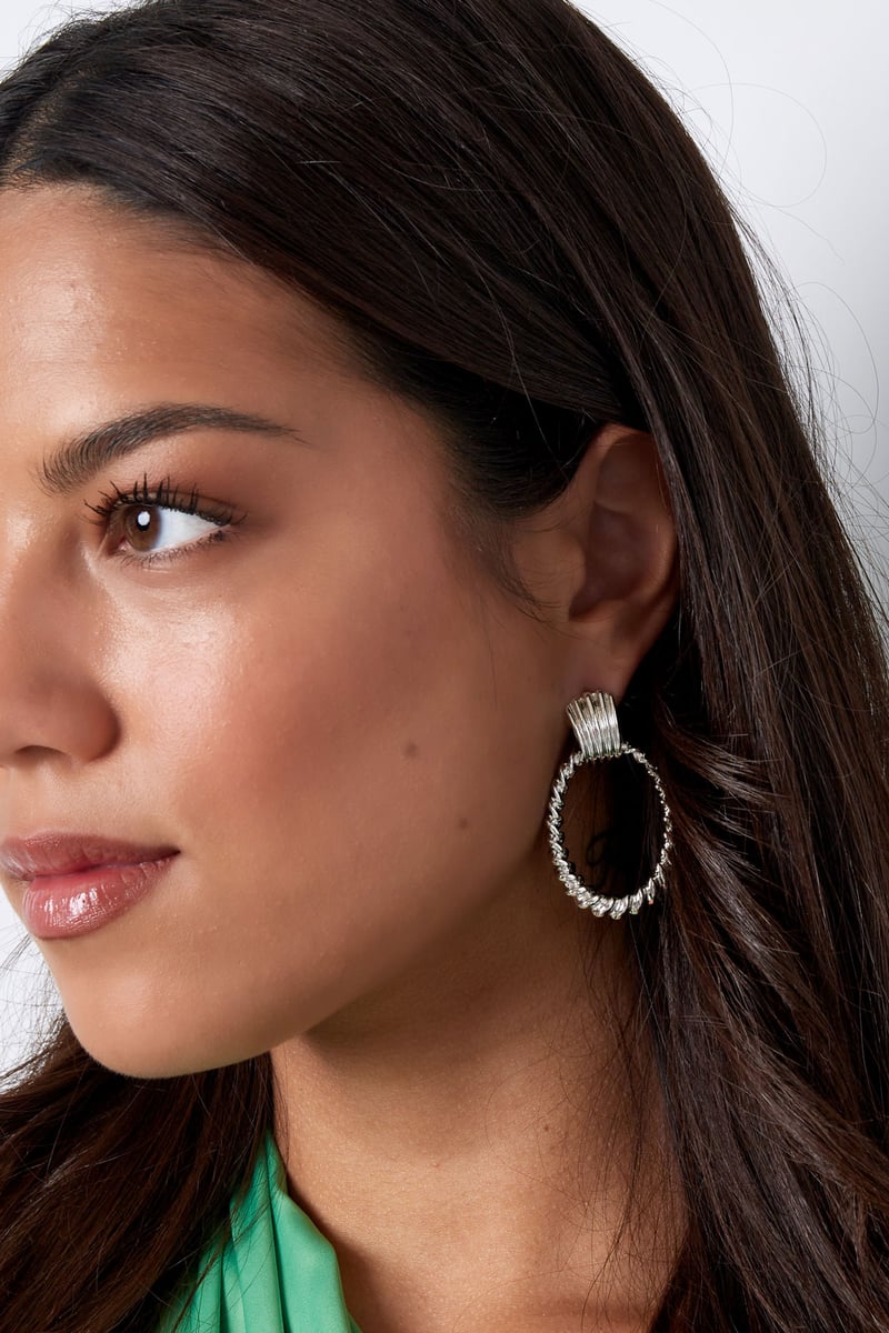 Oorbellen gekruld - zilver Alloy