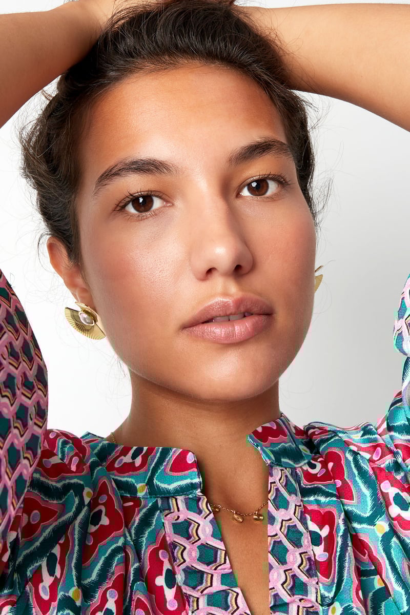 oorbellen halve rondjes met parel