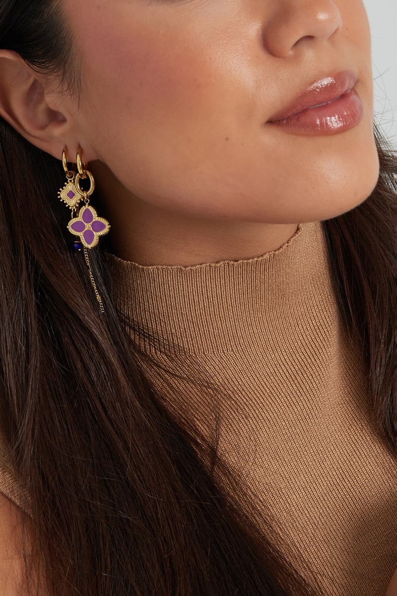 Oorbellen sierlijke party - Goud kleur/roze