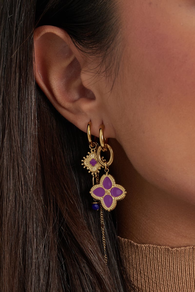 Oorbellen sierlijke party - Goud kleur/roze