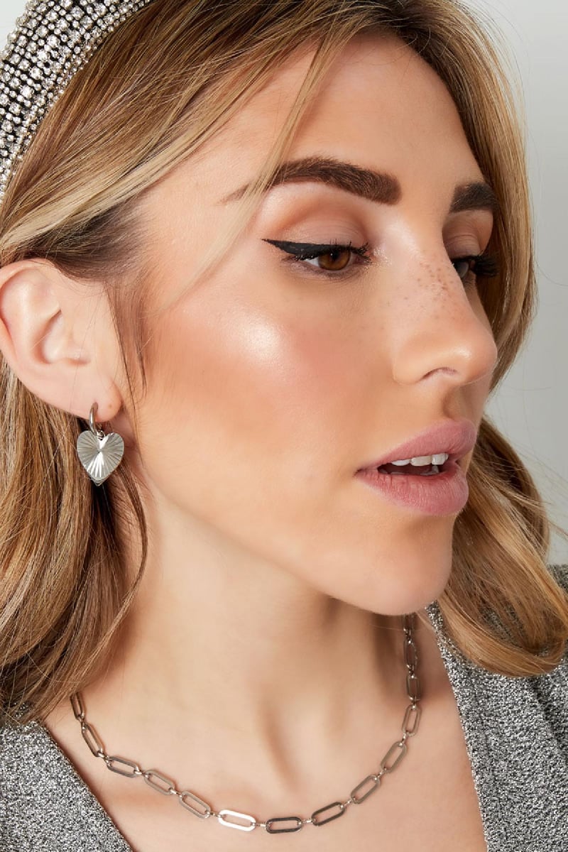 Oorbellen met hart Goud kleur Stainless Steel