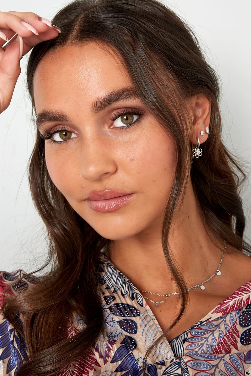 oorbellen bloem/roos bedel