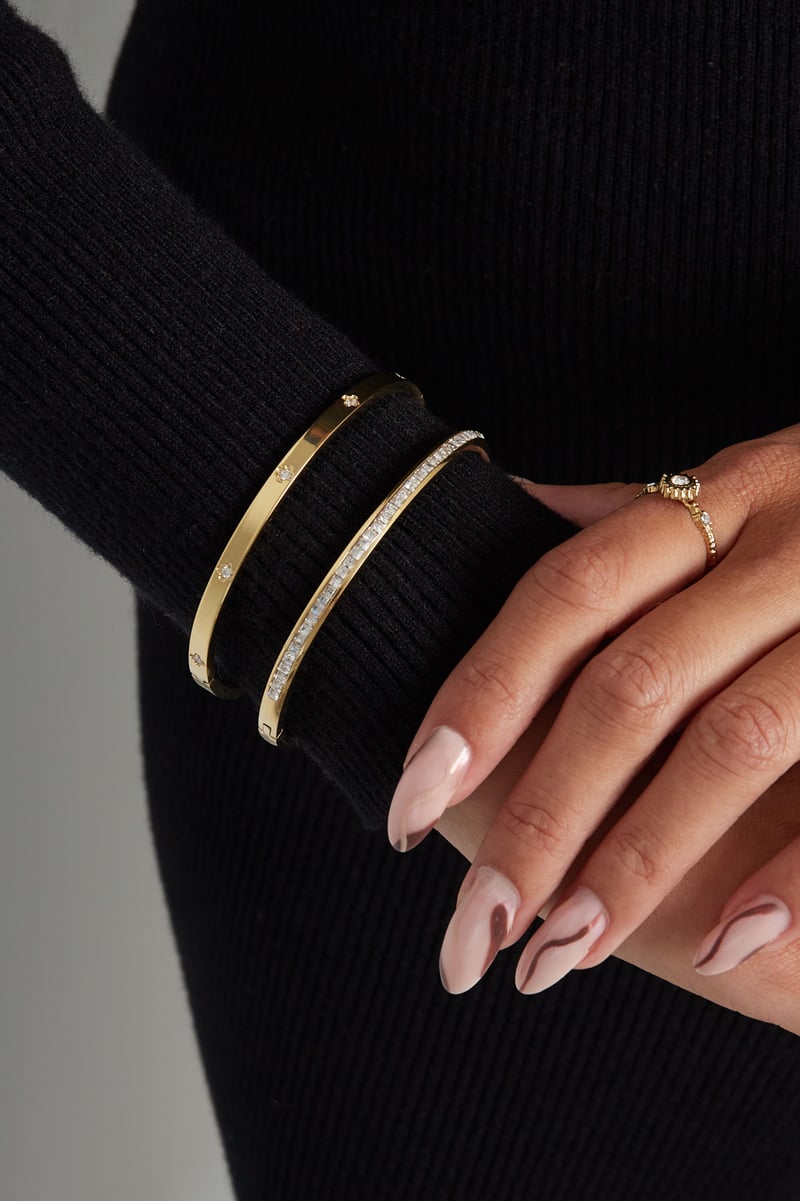 Slavenarmband dunne steentjes - roze