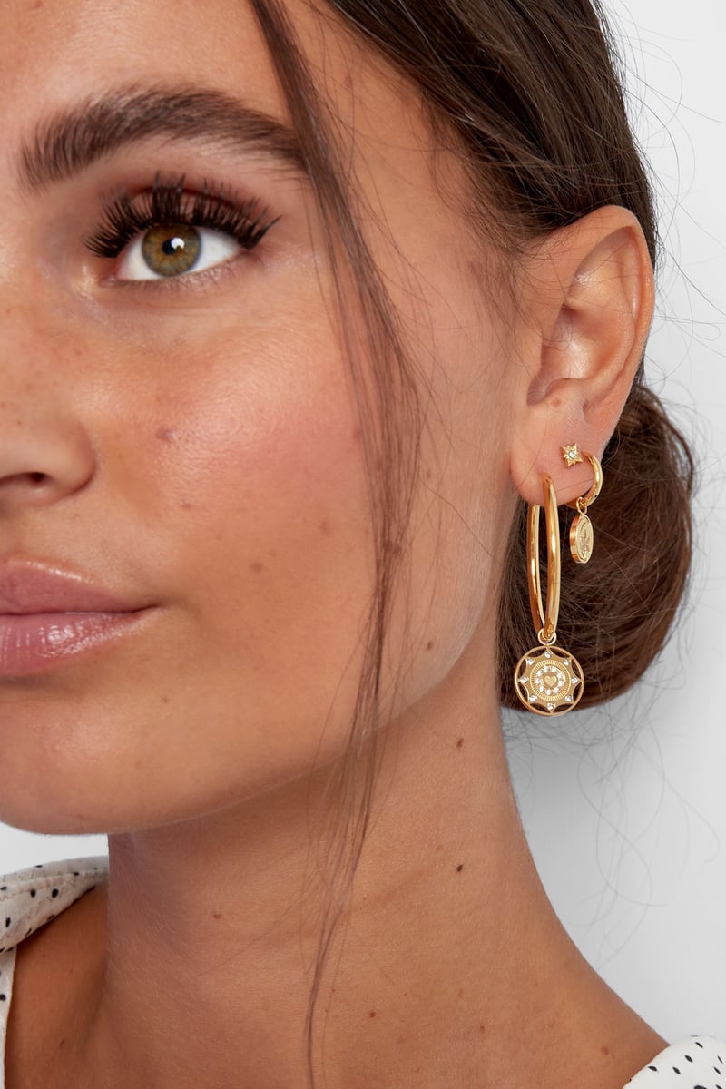 oorbellen zirkonen coin