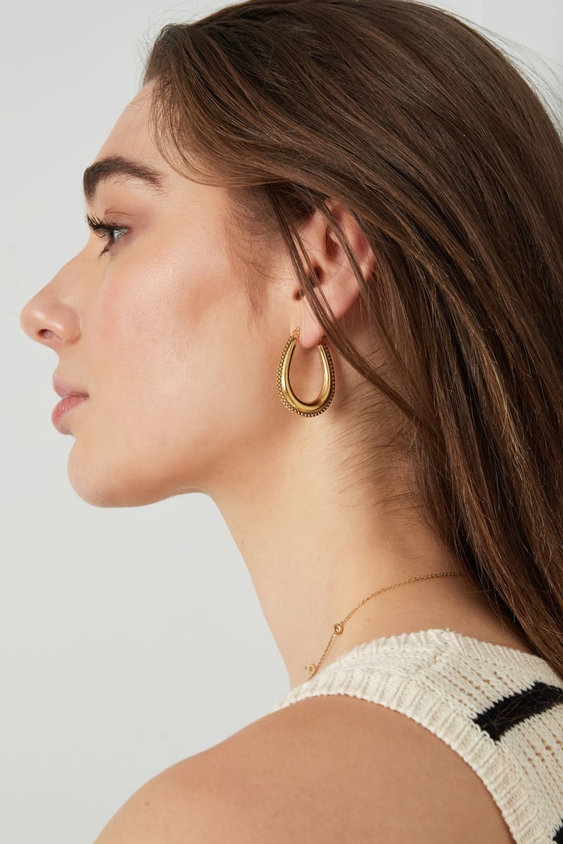 druppel vormige oorbel met schakkels