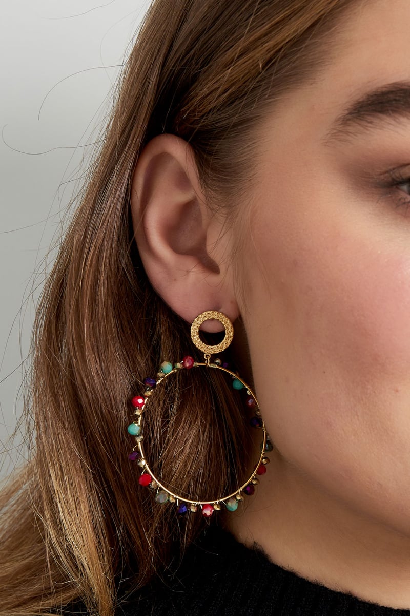 Oorbellen met kraaltjes - Goud kleur/beige