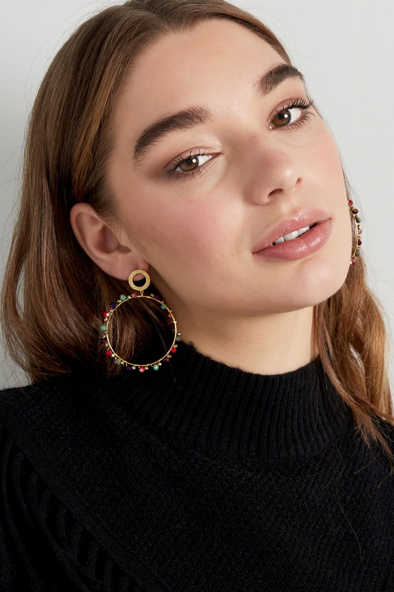 Oorbellen met kraaltjes - Goud kleur/beige