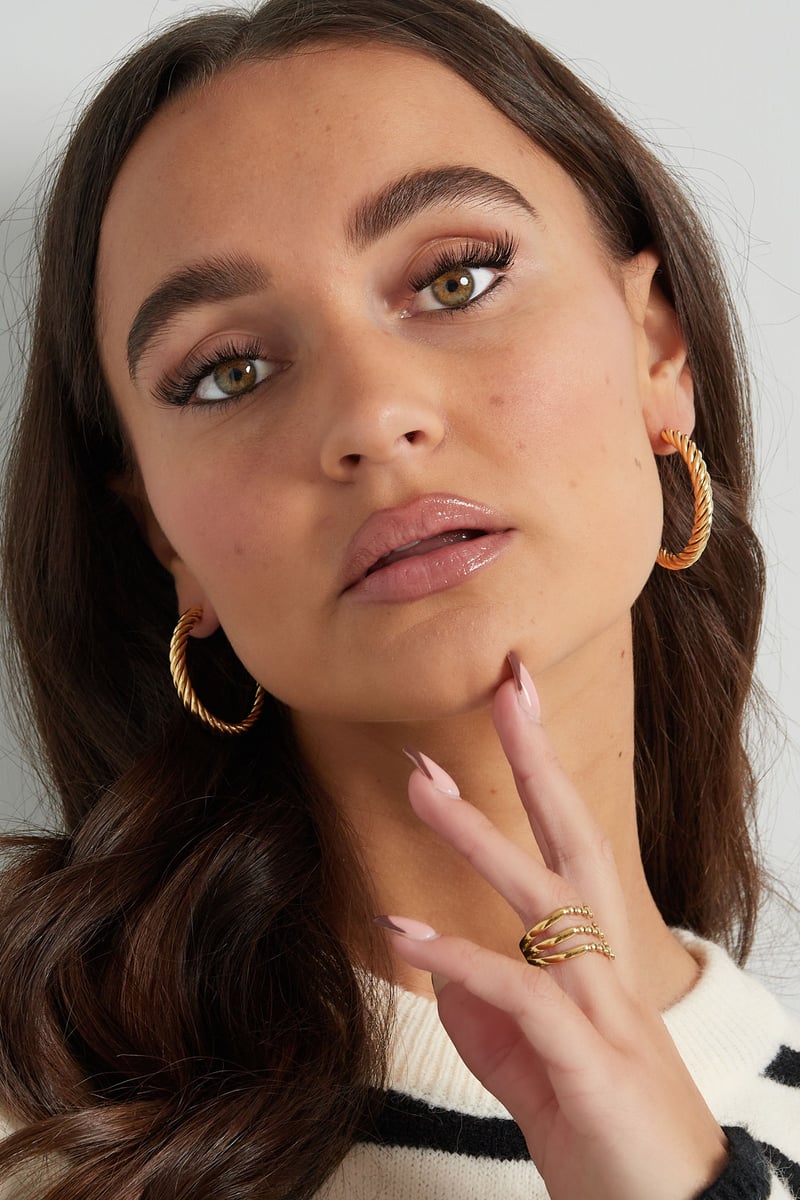 Oorbellen gedraaid dik medium - silver