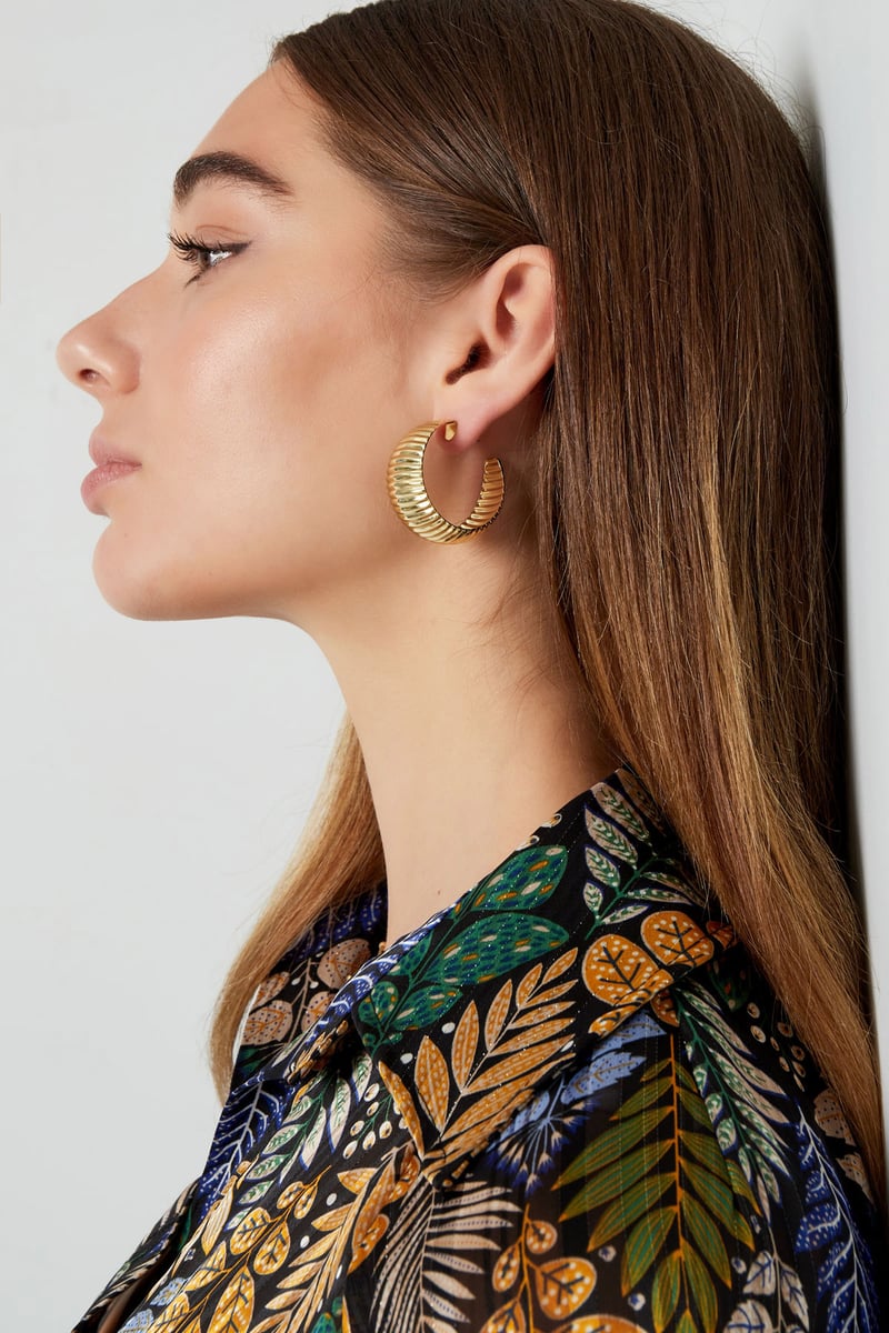 oorbellen grove streepjes print