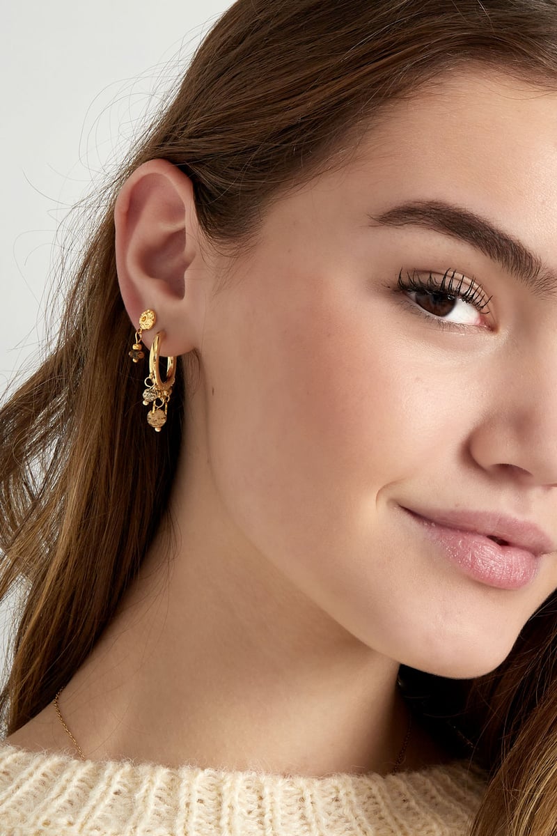 Oorbellen coins - bruin