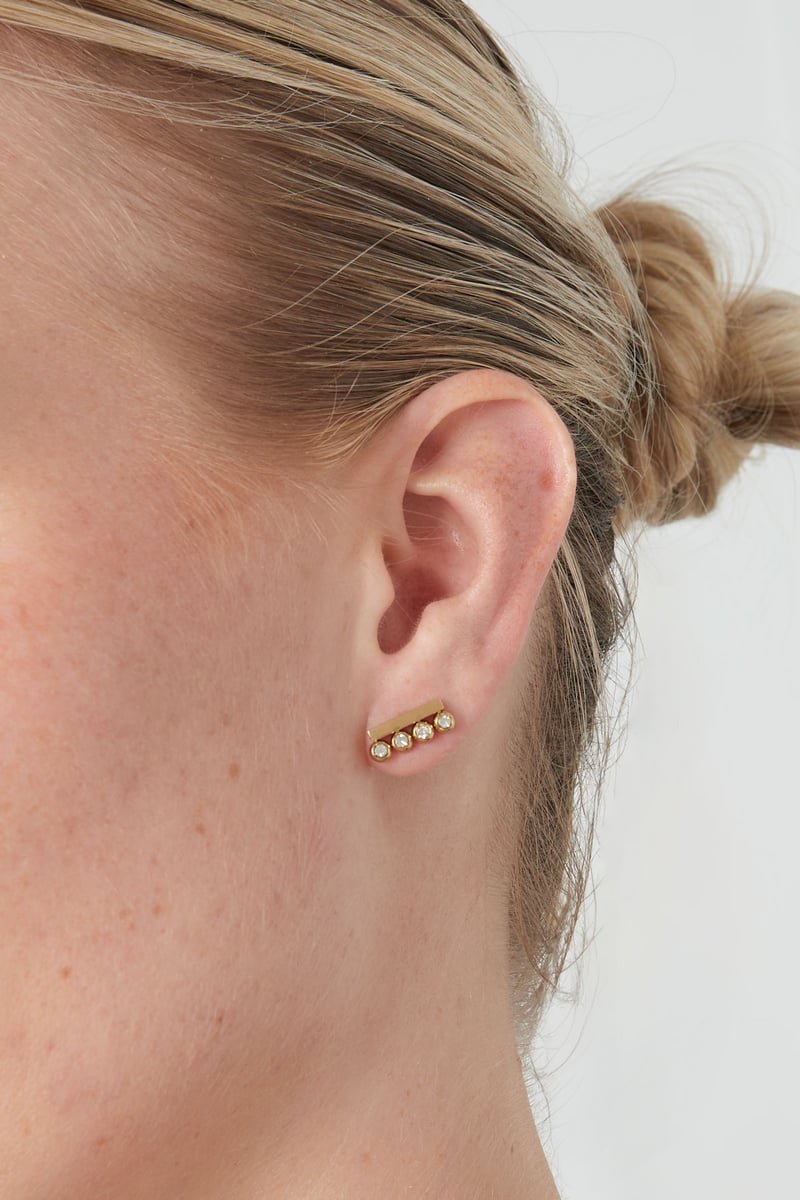 studs met vijf diamanten