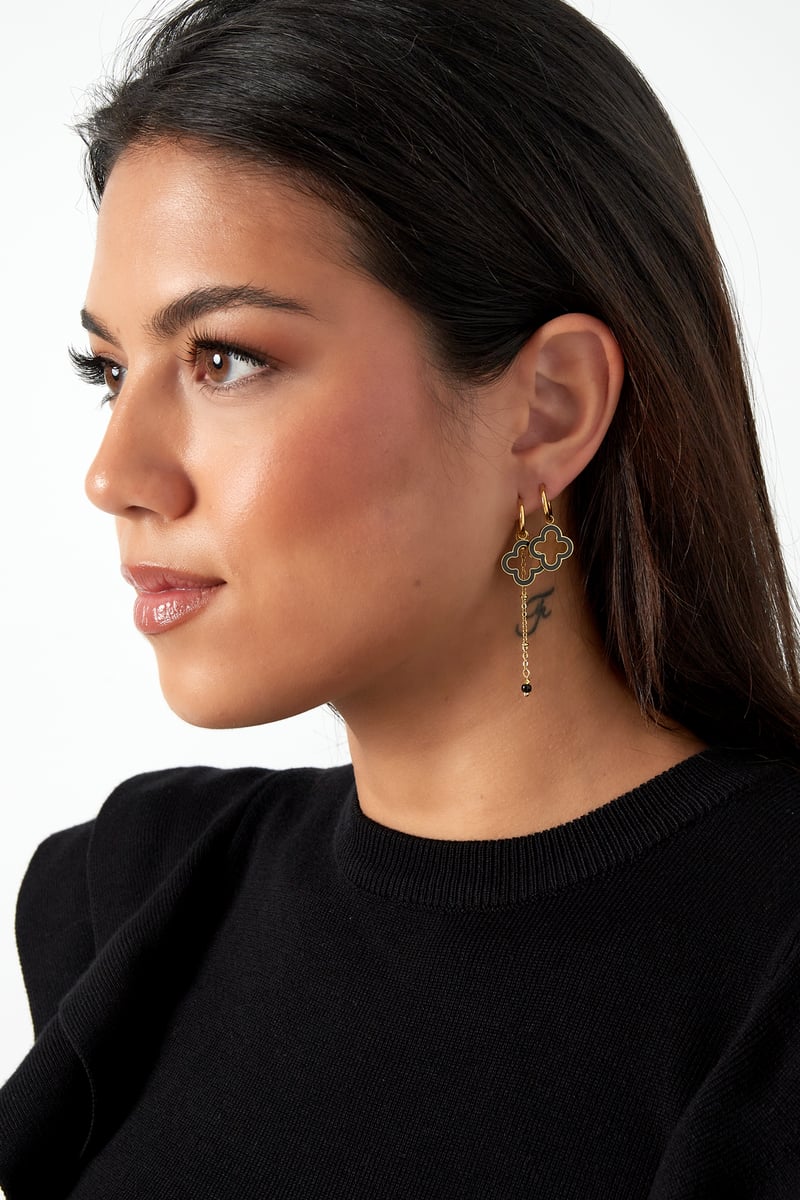 Oorbellen clover radiance - paars